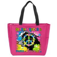 Detroit Rocks Peace Freedom Zip Tote Bag