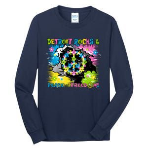 Detroit Rocks Peace Freedom Tall Long Sleeve T-Shirt