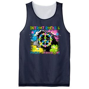 Detroit Rocks Peace Freedom Mesh Reversible Basketball Jersey Tank