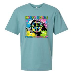 Detroit Rocks Peace Freedom Sueded Cloud Jersey T-Shirt