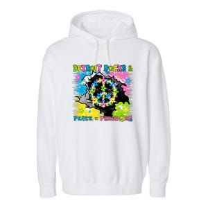 Detroit Rocks Peace Freedom Garment-Dyed Fleece Hoodie