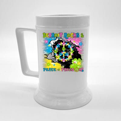 Detroit Rocks Peace Freedom Beer Stein