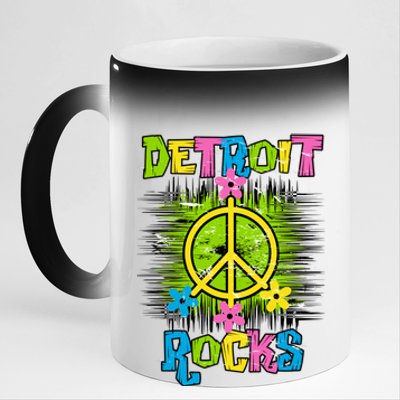 Detroit Rocks Peace 11oz Black Color Changing Mug