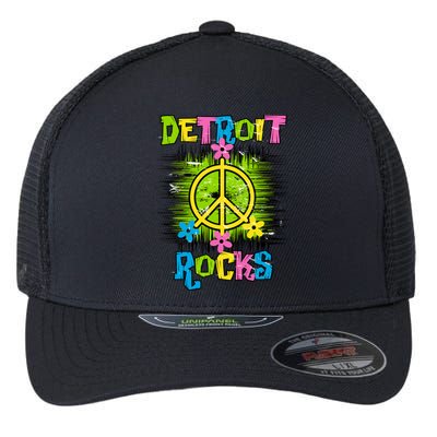 Detroit Rocks Peace Flexfit Unipanel Trucker Cap