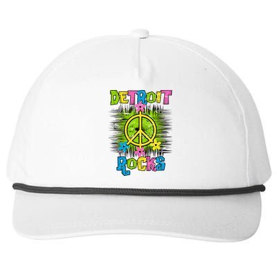 Detroit Rocks Peace Snapback Five-Panel Rope Hat