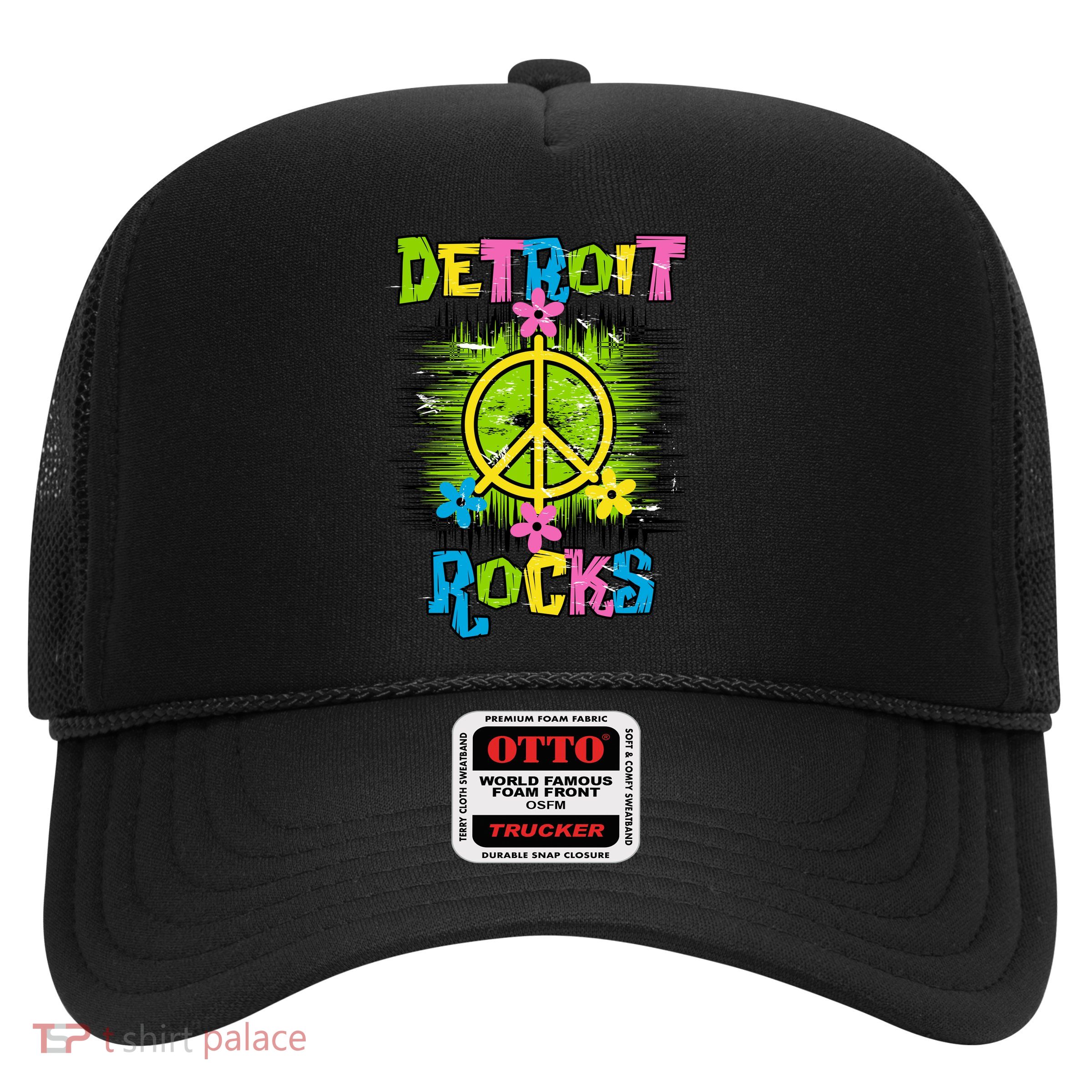 Detroit Rocks Peace Trucker Hat