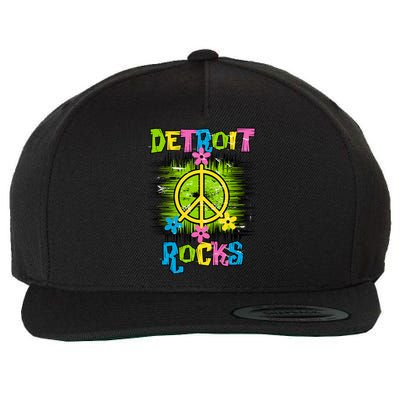 Detroit Rocks Peace Wool Snapback Cap