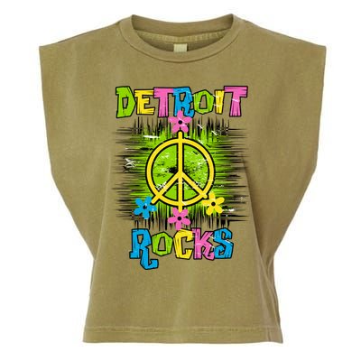 Detroit Rocks Peace Garment-Dyed Women's Muscle Tee