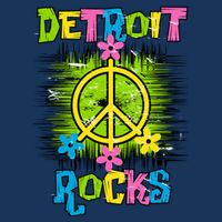 Detroit Rocks Peace 7 Panel Mesh Trucker Snapback Hat