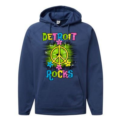 Detroit Rocks Peace Performance Fleece Hoodie