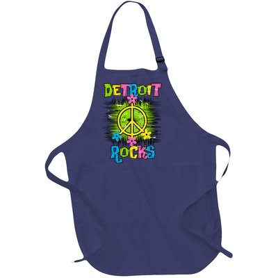 Detroit Rocks Peace Full-Length Apron With Pockets