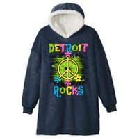 Detroit Rocks Peace Hooded Wearable Blanket