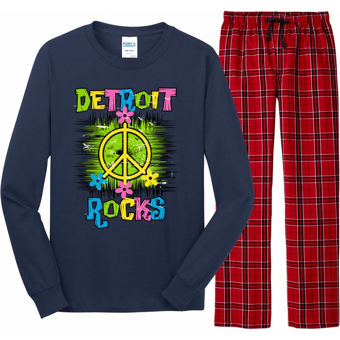 Detroit Rocks Peace Long Sleeve Pajama Set