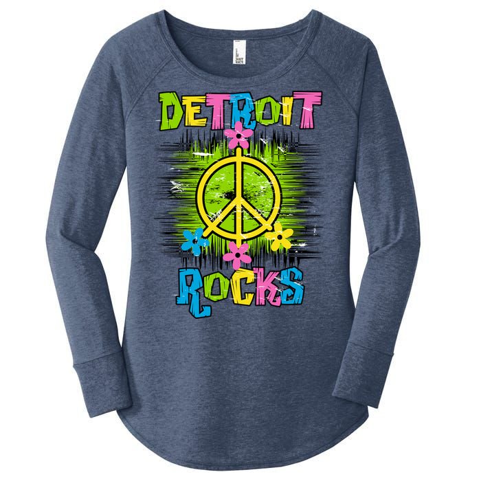 Detroit Rocks Peace Women's Perfect Tri Tunic Long Sleeve Shirt