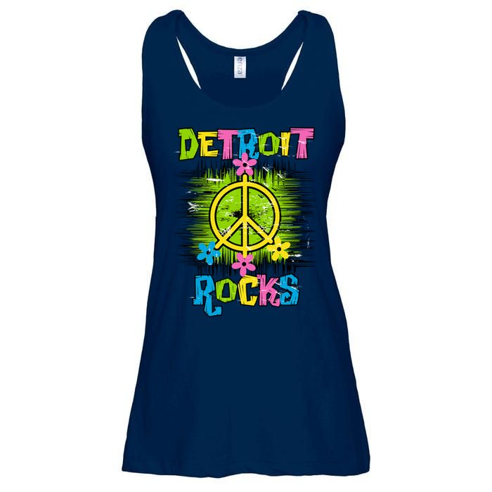 Detroit Rocks Peace Ladies Essential Flowy Tank