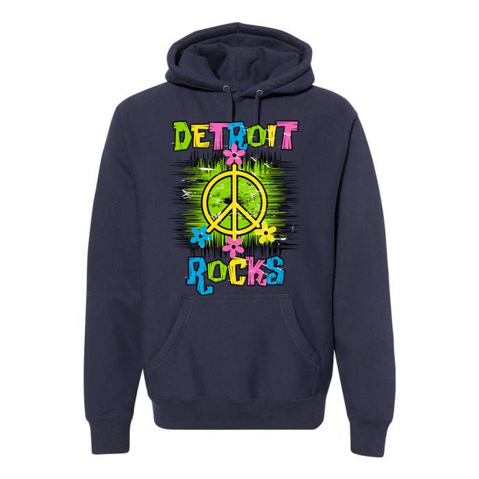 Detroit Rocks Peace Premium Hoodie