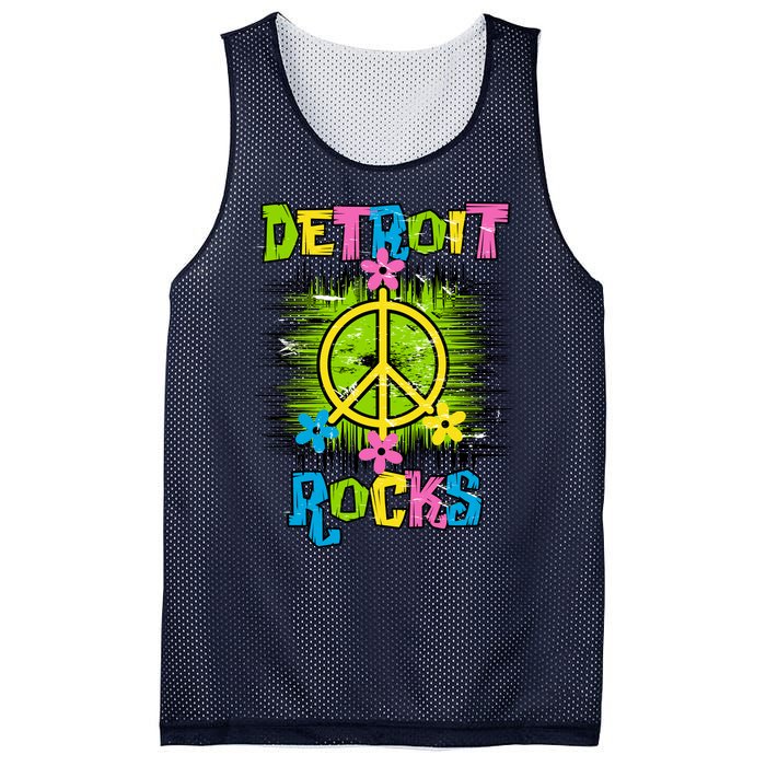 Detroit Rocks Peace Mesh Reversible Basketball Jersey Tank