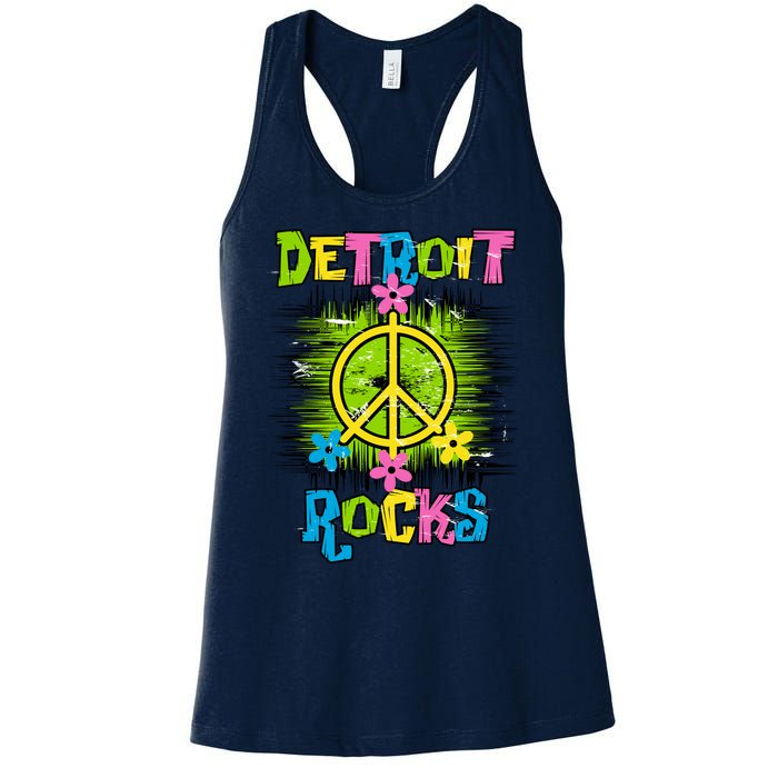 Detroit Rocks Peace Women's Racerback Tank