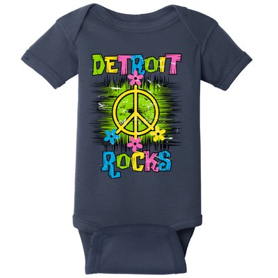 Detroit Rocks Peace Baby Bodysuit