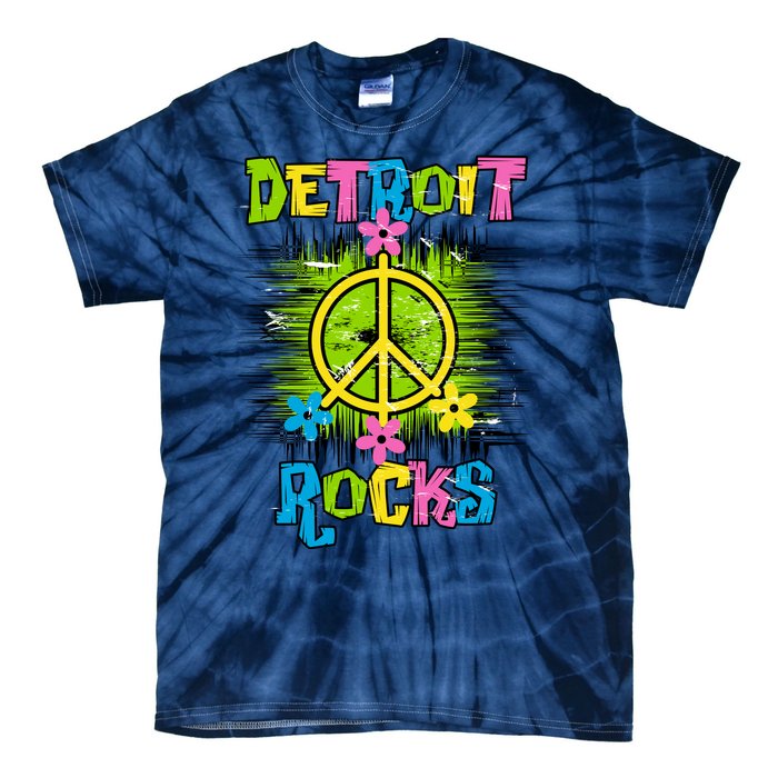 Detroit Rocks Peace Tie-Dye T-Shirt