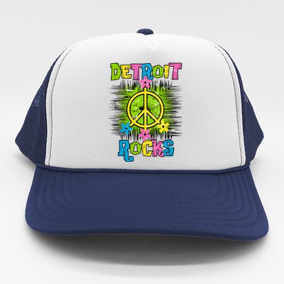 Detroit Rocks Peace Trucker Hat