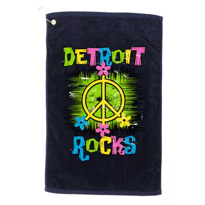 Detroit Rocks Peace Golf Towel