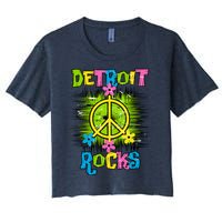 Detroit Rocks Peace Women's Crop Top Tee