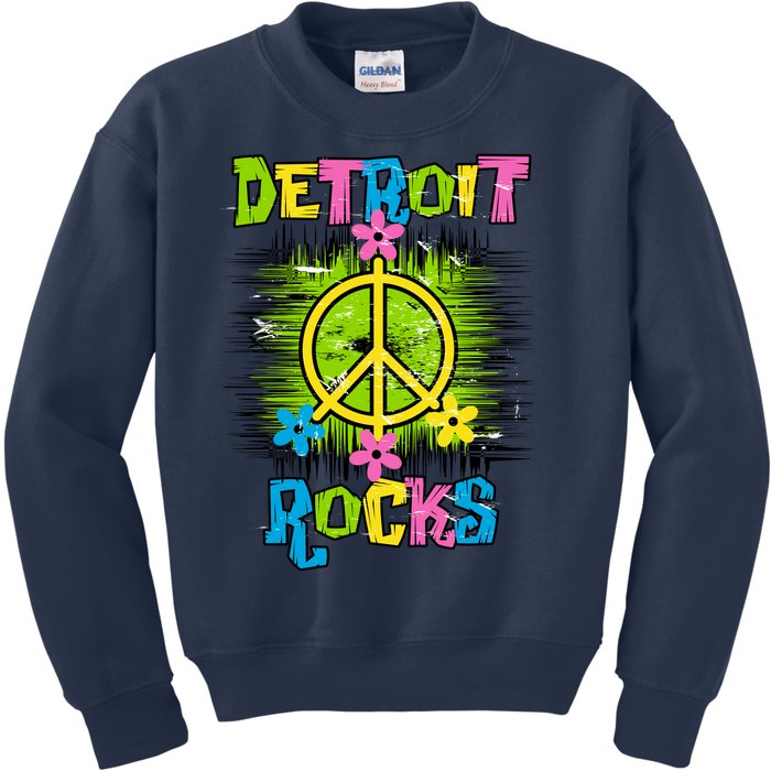 Detroit Rocks Peace Kids Sweatshirt