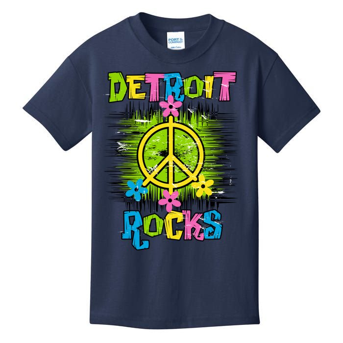 Detroit Rocks Peace Kids T-Shirt