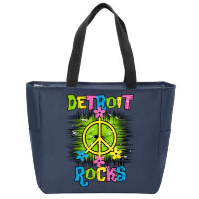 Detroit Rocks Peace Zip Tote Bag