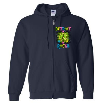 Detroit Rocks Peace Full Zip Hoodie