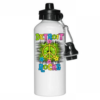 Detroit Rocks Peace Aluminum Water Bottle