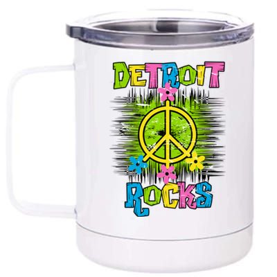 Detroit Rocks Peace 12 oz Stainless Steel Tumbler Cup