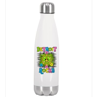 Detroit Rocks Peace Stainless Steel Insulated Water Bottle