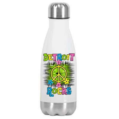 Detroit Rocks Peace Stainless Steel Insulated Water Bottle