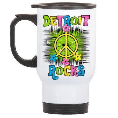 Detroit Rocks Peace Stainless Steel Travel Mug