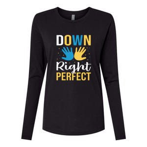 Down Right Perfect For Down Syndrome Awareness Gift Womens Cotton Relaxed Long Sleeve T-Shirt