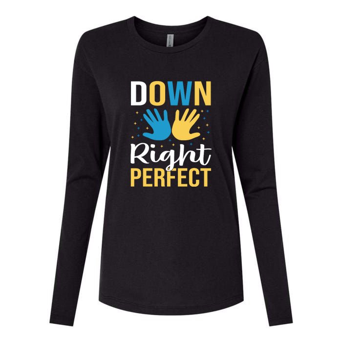 Down Right Perfect For Down Syndrome Awareness Gift Womens Cotton Relaxed Long Sleeve T-Shirt