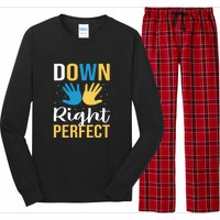 Down Right Perfect For Down Syndrome Awareness Gift Long Sleeve Pajama Set