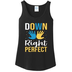 Down Right Perfect For Down Syndrome Awareness Gift Ladies Essential Tank