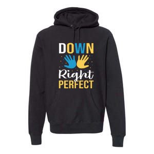 Down Right Perfect For Down Syndrome Awareness Gift Premium Hoodie