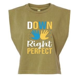 Down Right Perfect For Down Syndrome Awareness Gift Garment-Dyed Women's Muscle Tee