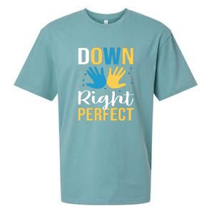 Down Right Perfect For Down Syndrome Awareness Gift Sueded Cloud Jersey T-Shirt