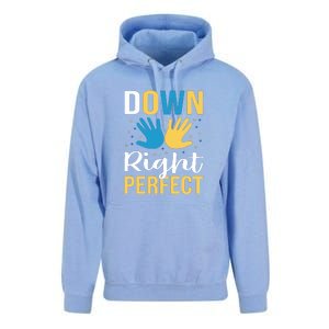 Down Right Perfect For Down Syndrome Awareness Gift Unisex Surf Hoodie