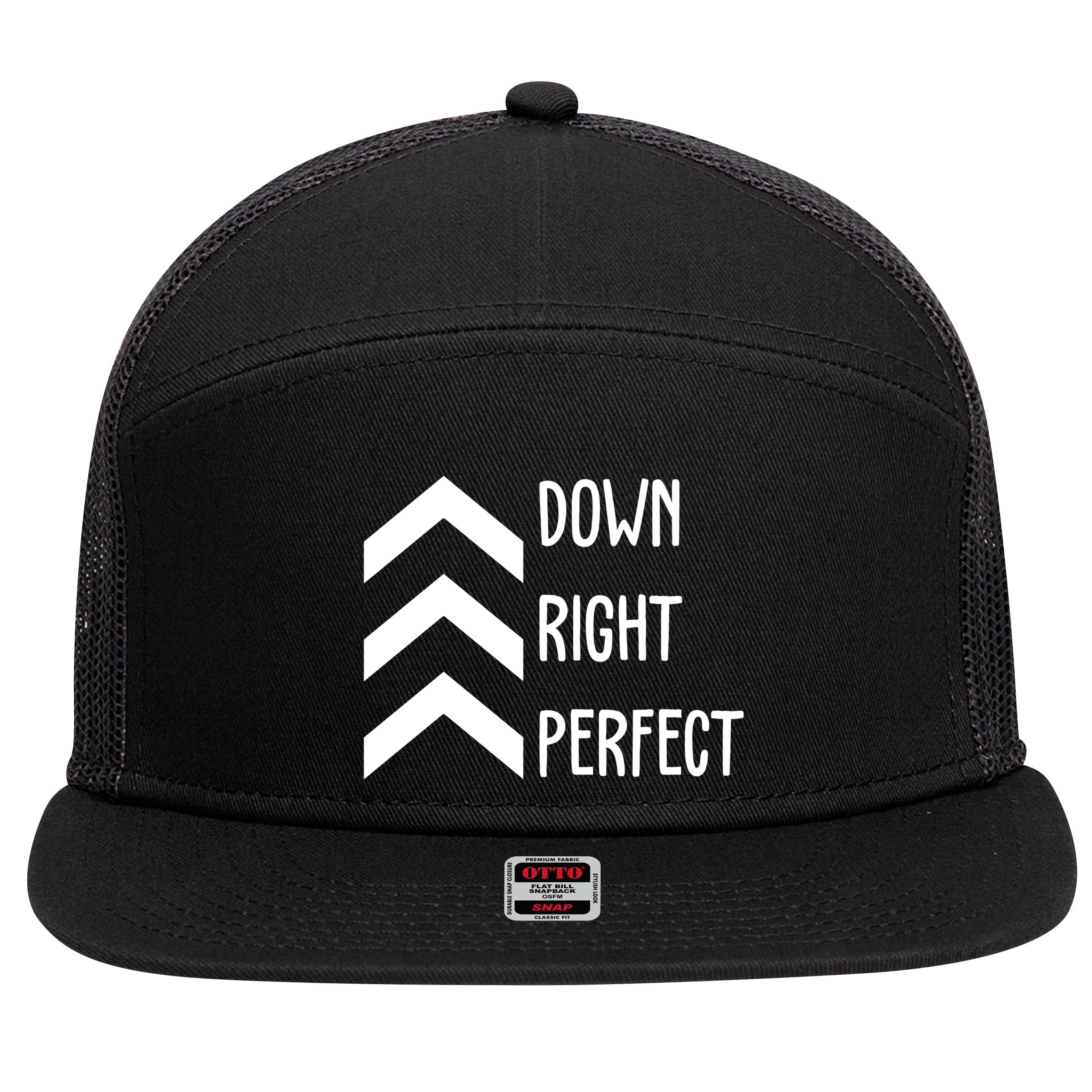 Down Right Perfect Down Syndrome Awareness 7 Panel Mesh Trucker Snapback Hat