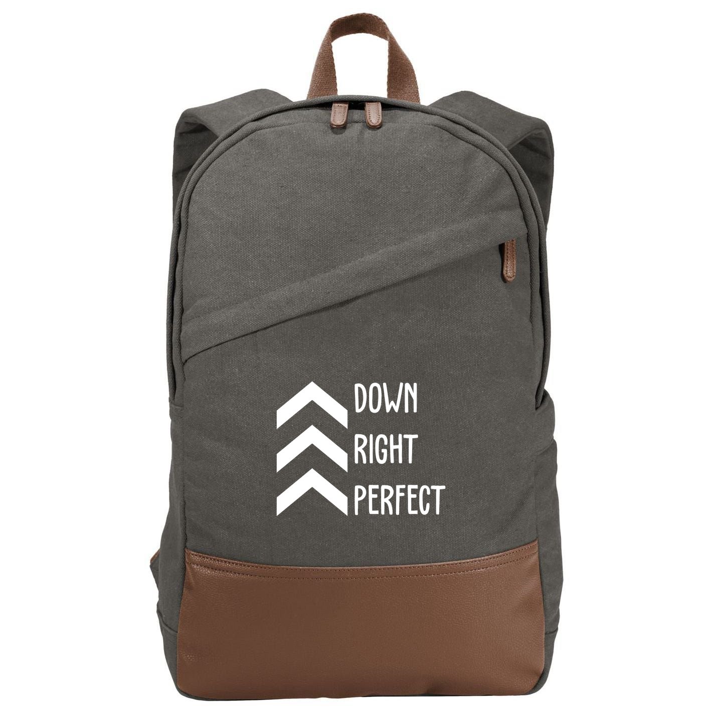 Down Right Perfect Down Syndrome Awareness Cotton Canvas Backpack