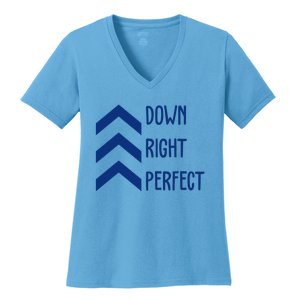 Down Right Perfect Down Syndrome Awareness Women's V-Neck T-Shirt