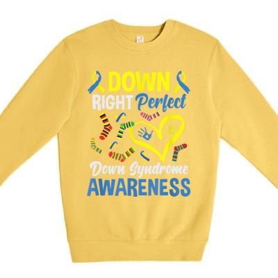 Down Right Perfect Down Syndrome Awareness Premium Crewneck Sweatshirt