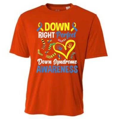 Down Right Perfect Down Syndrome Awareness Cooling Performance Crew T-Shirt