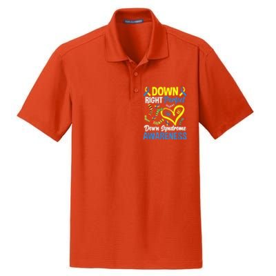 Down Right Perfect Down Syndrome Awareness Dry Zone Grid Polo